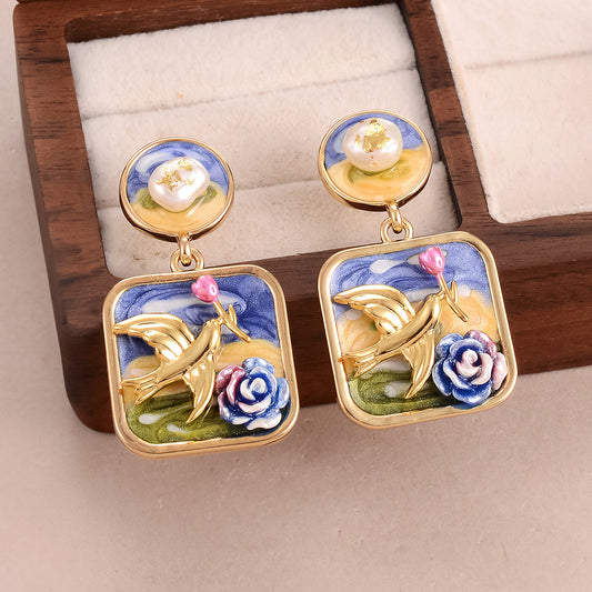 Hummingbird & Blue Rose